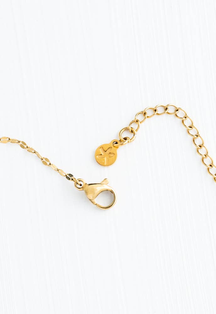 Pillar Necklace in Turquoise- 14K Gold Plated Pendant Necklace with Turquoise Cylinder Pendant