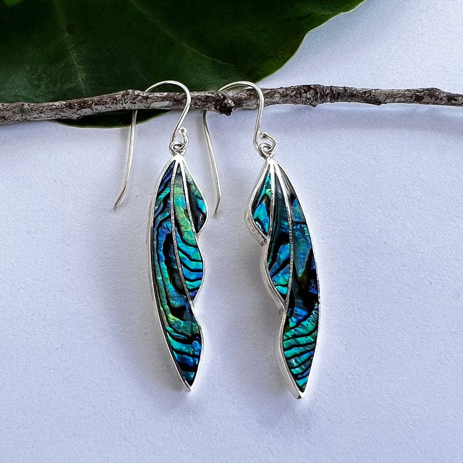 Falling Leaves Earrings - Sterling Silver, Indonesia