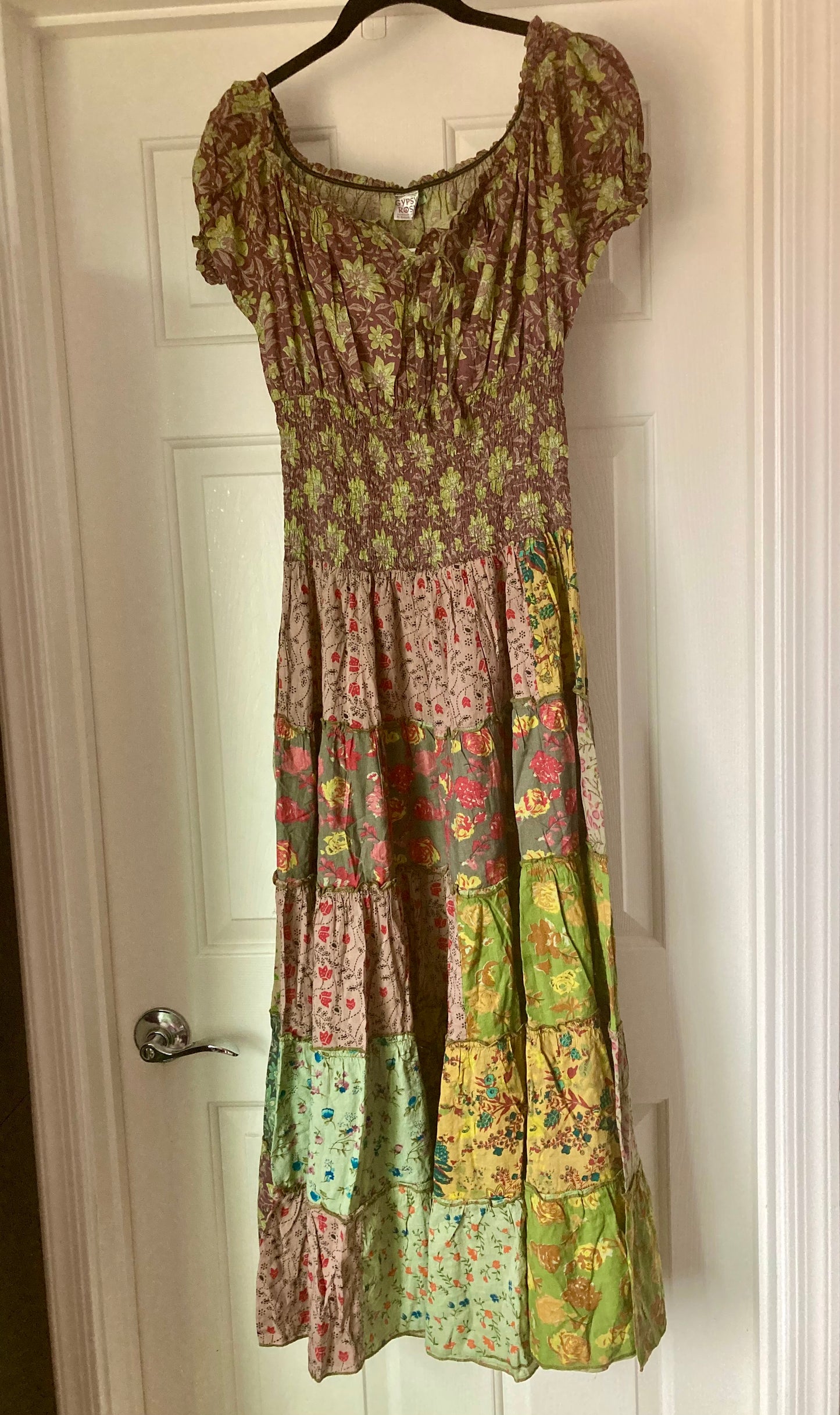 Little Wing Multi-Tiered Corset Style Long Patchwork Dress
