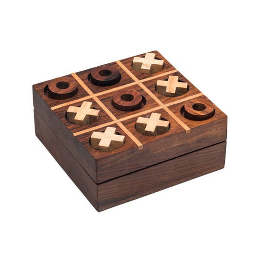 Tic Tac Toe Travel Game Set - Handcrafted Wood