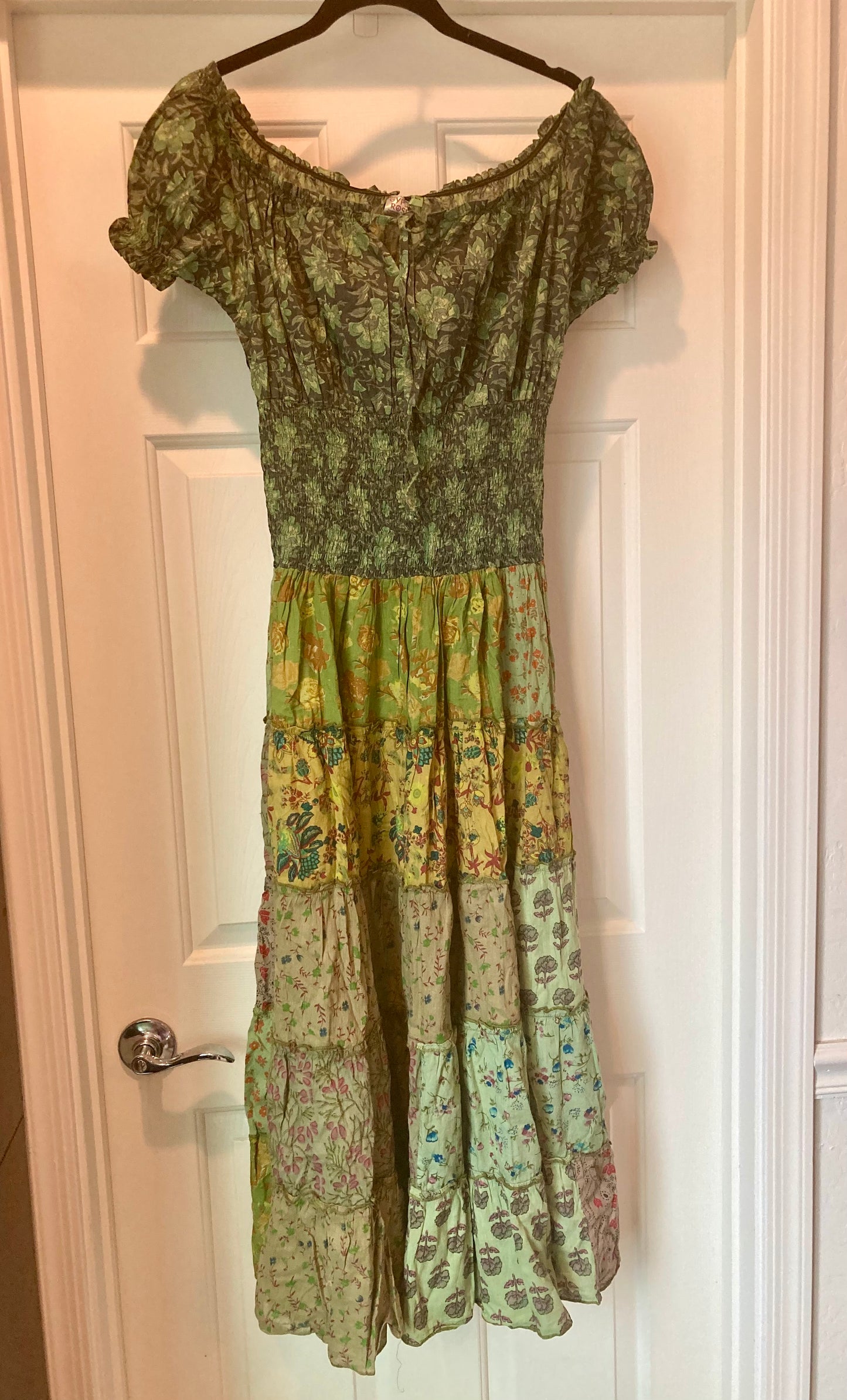 Little Wing Multi-Tiered Corset Style Long Patchwork Dress
