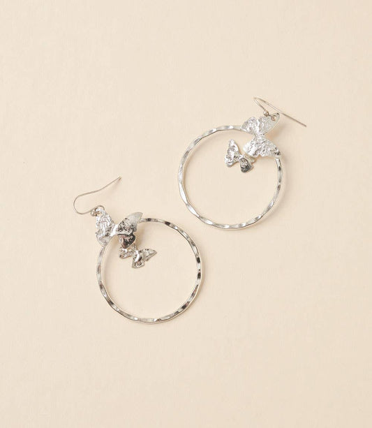 Ishya Butterfly Silver Hoop Earrings