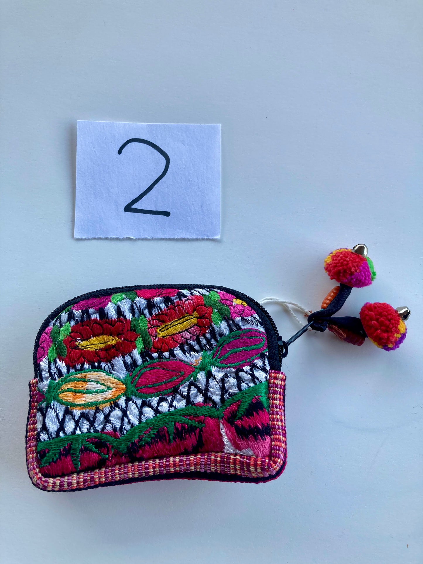 Up-cycled Half Moon Huipil Cosmetic Bag - Guatemala: Small