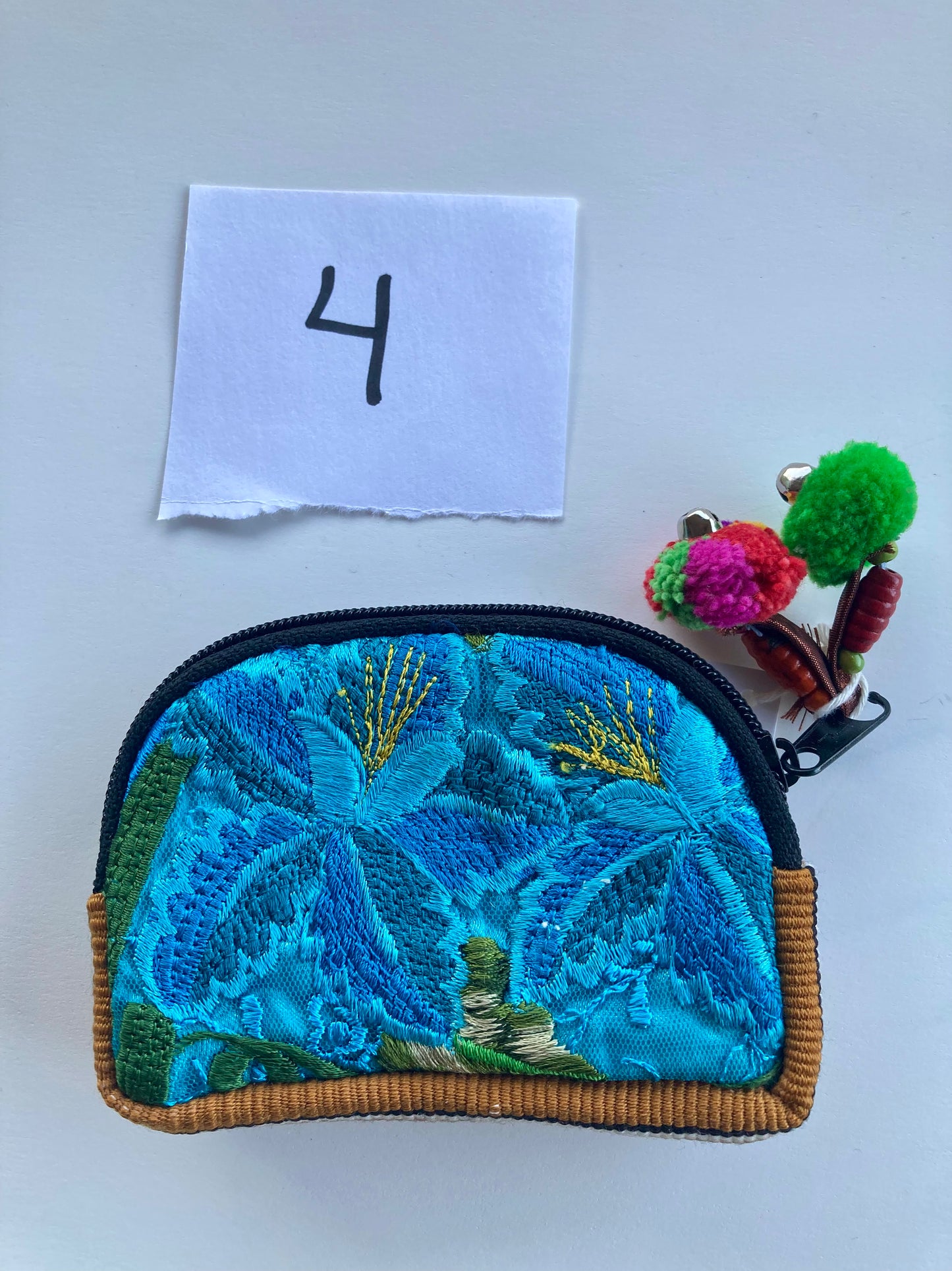 Up-cycled Half Moon Huipil Cosmetic Bag - Guatemala: Small