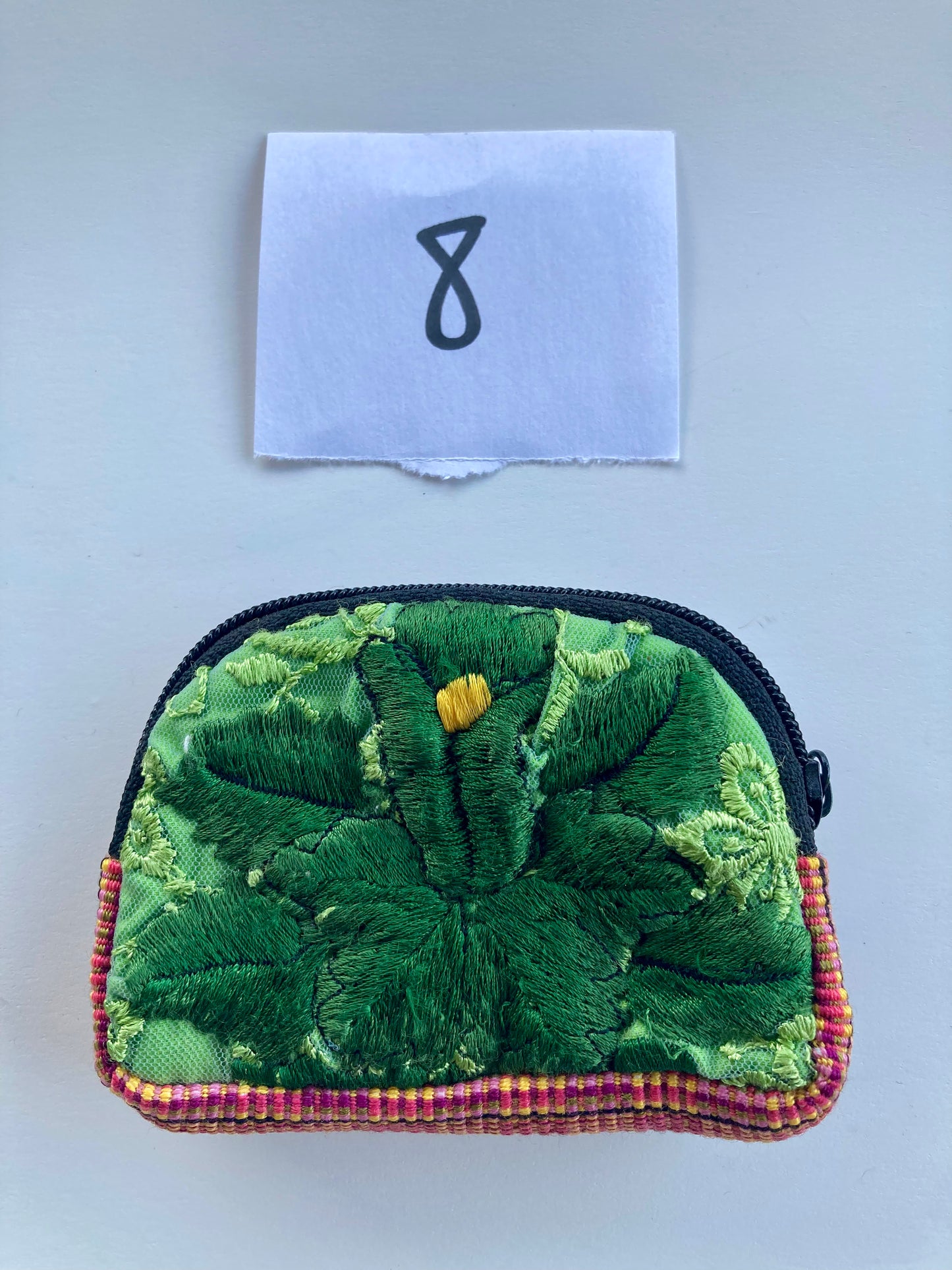 Up-cycled Half Moon Huipil Cosmetic Bag - Guatemala: Small