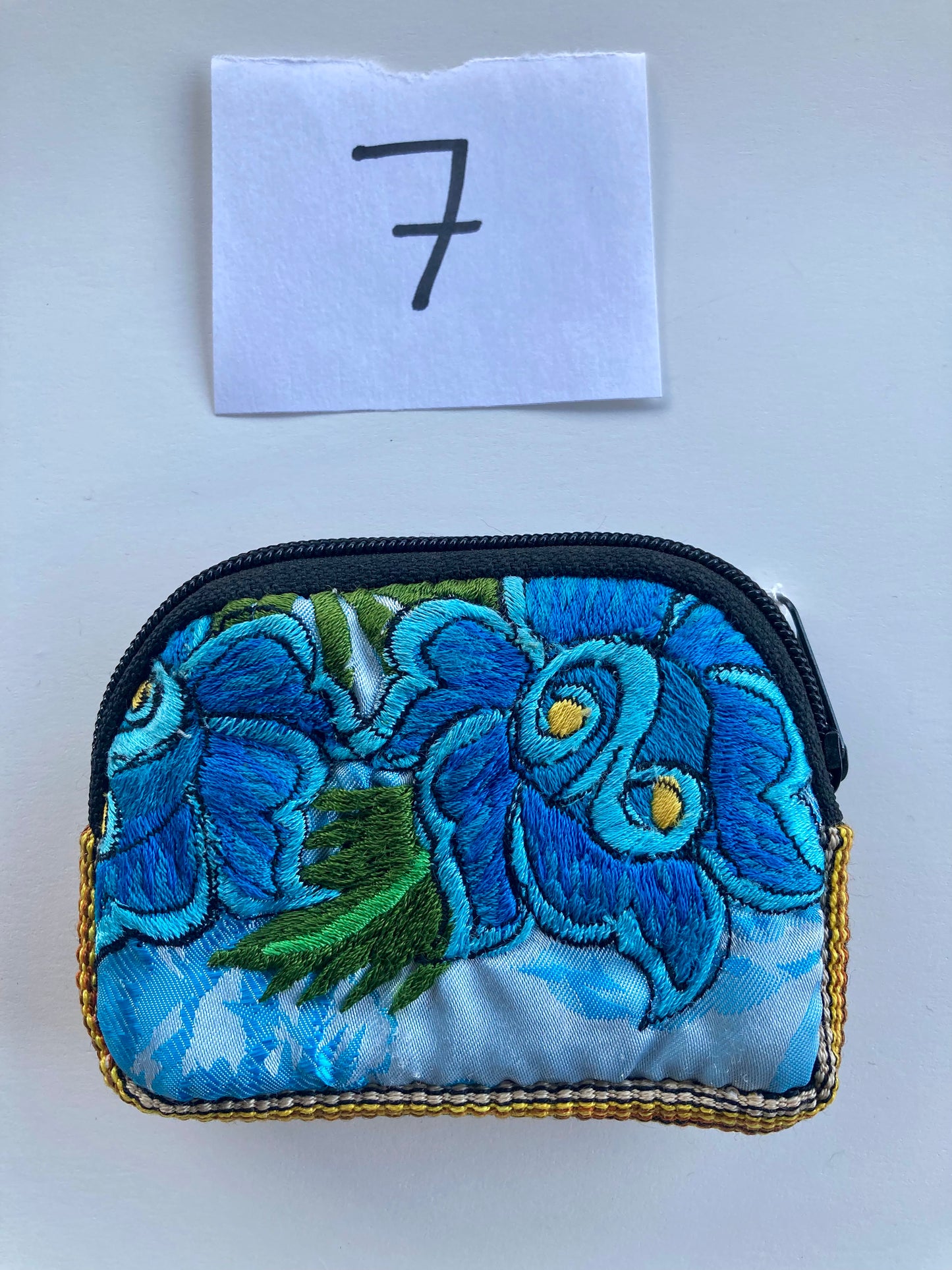 Up-cycled Half Moon Huipil Cosmetic Bag - Guatemala: Small