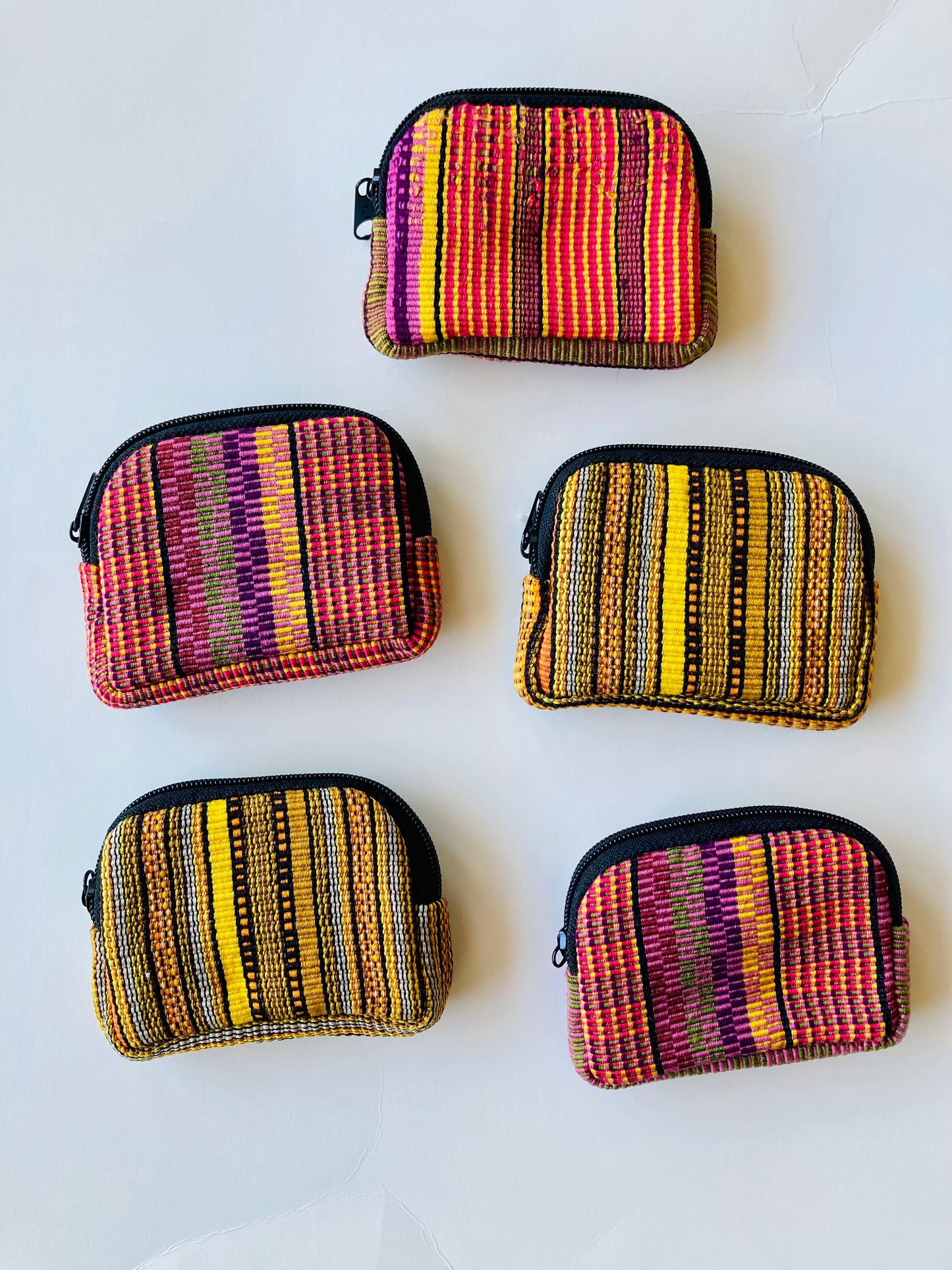 Up-cycled Half Moon Huipil Cosmetic Bag - Guatemala: Small