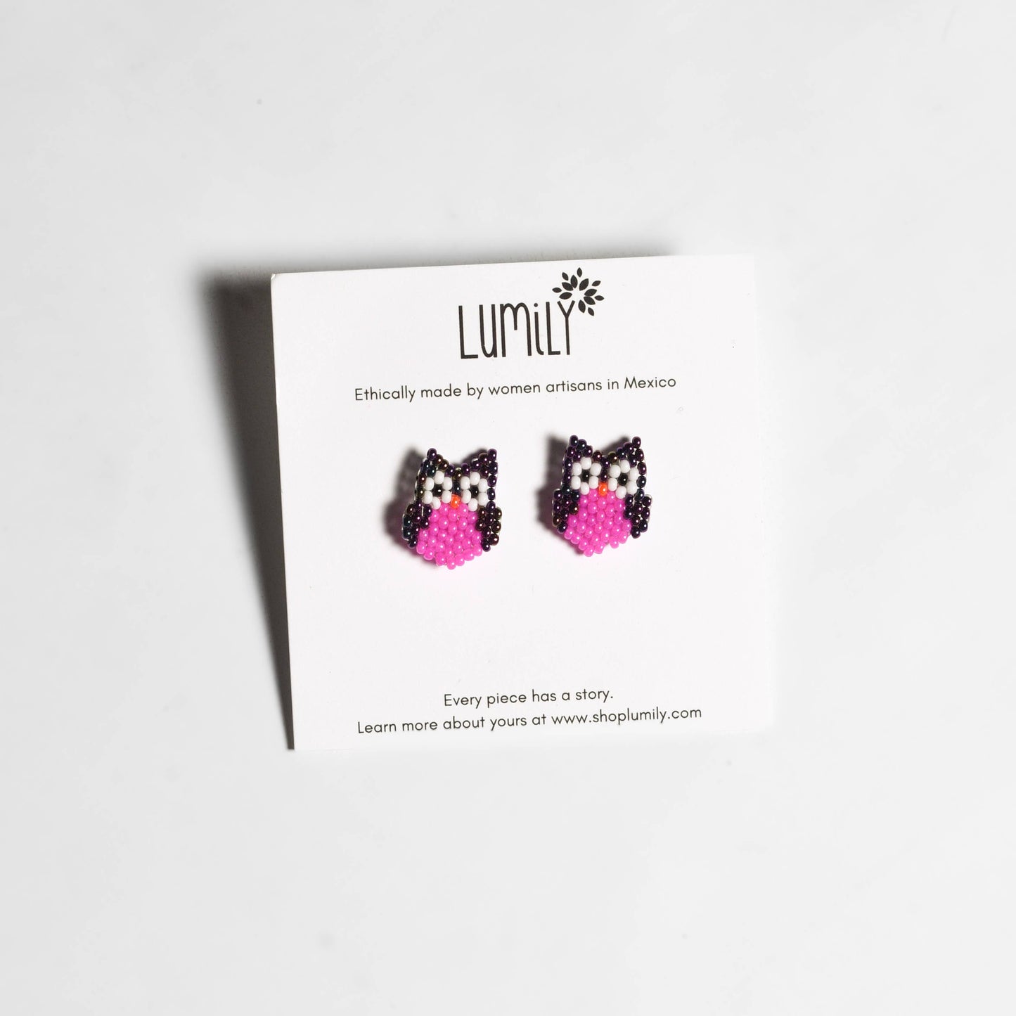 Safari Seed Bead Animal Earrings - Mexico: Owl