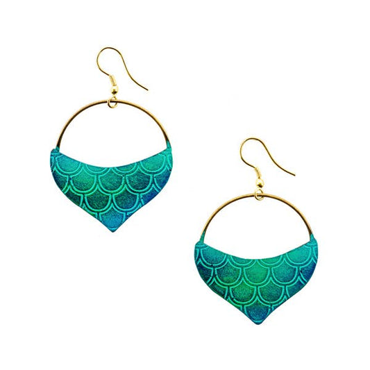 Jaladhi Mermaid Teal Drop Earrings