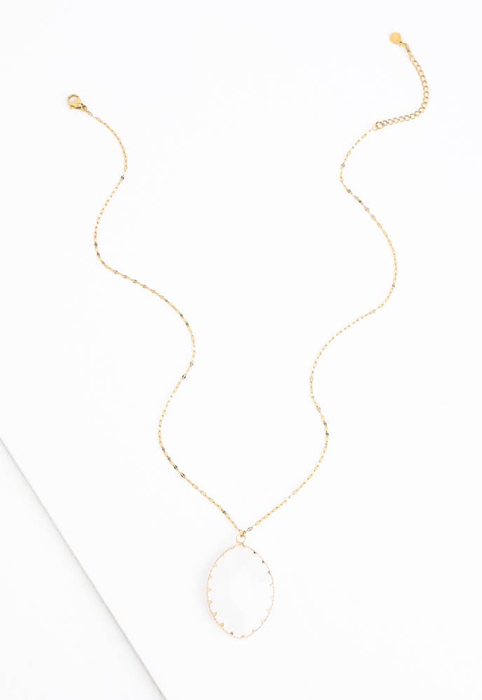 Radiant Light Crystal Necklace in Ivory