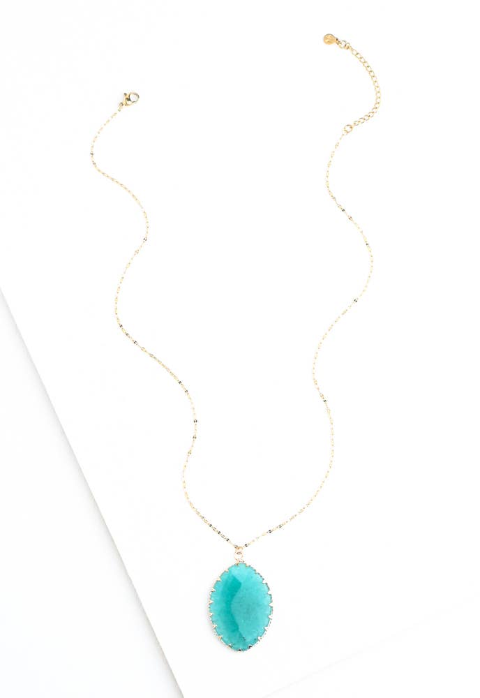 Radiant Light Crystal Necklace in Aqua