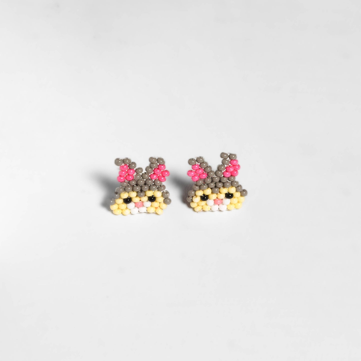 Safari Seed Bead Animal Earrings - Mexico: Bunny