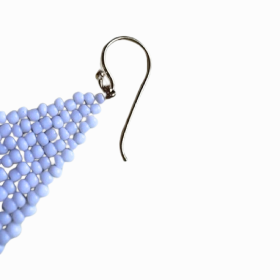Heartfelt Heart White Seed Bead Earrings - Thailand