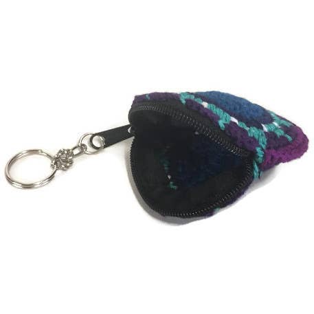 Earbud Round Crochet Coin Purse | Keychain - Guatemala