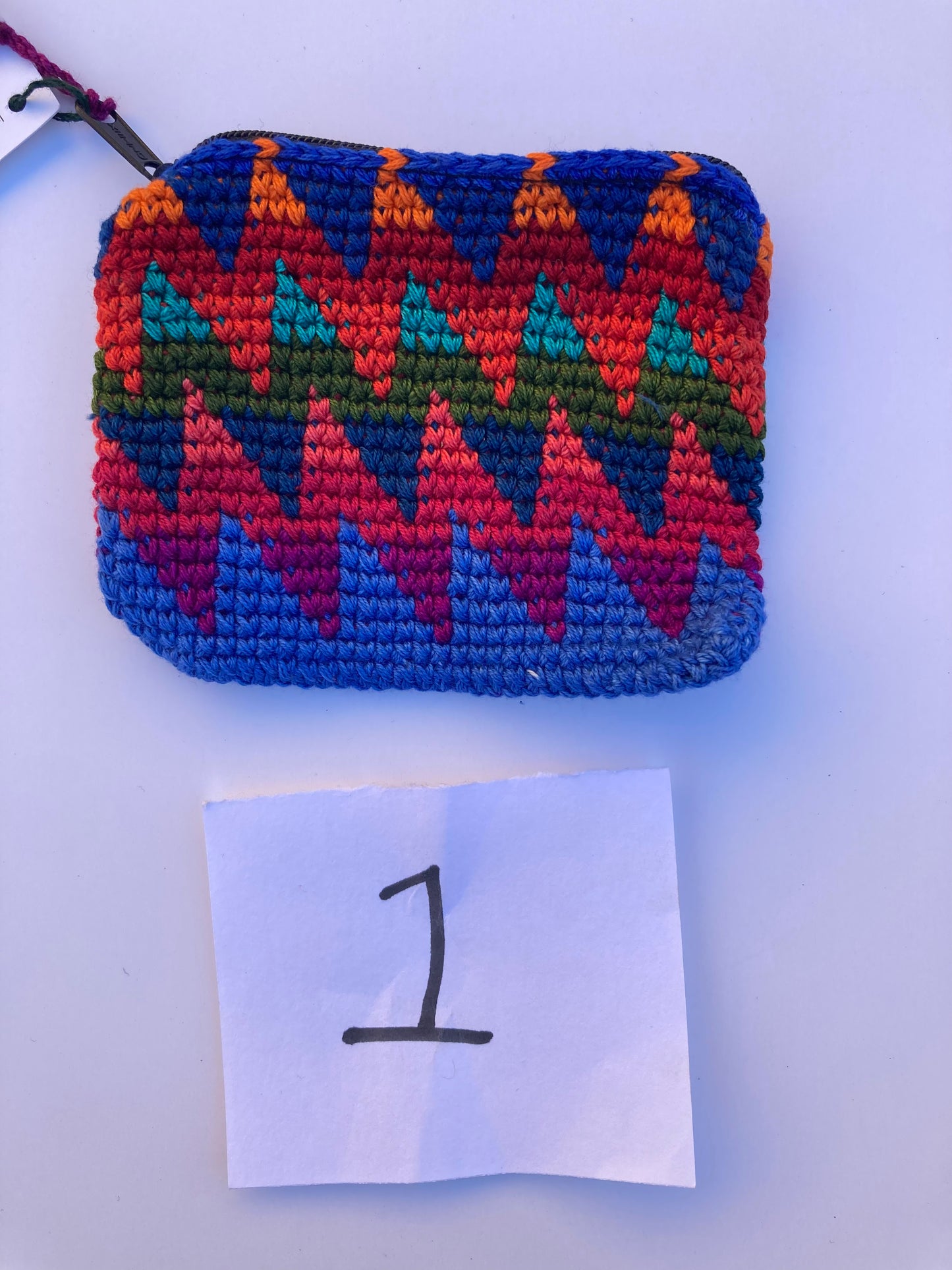 Crochet Multicolor Coin Purse with Tassel - Guatemala