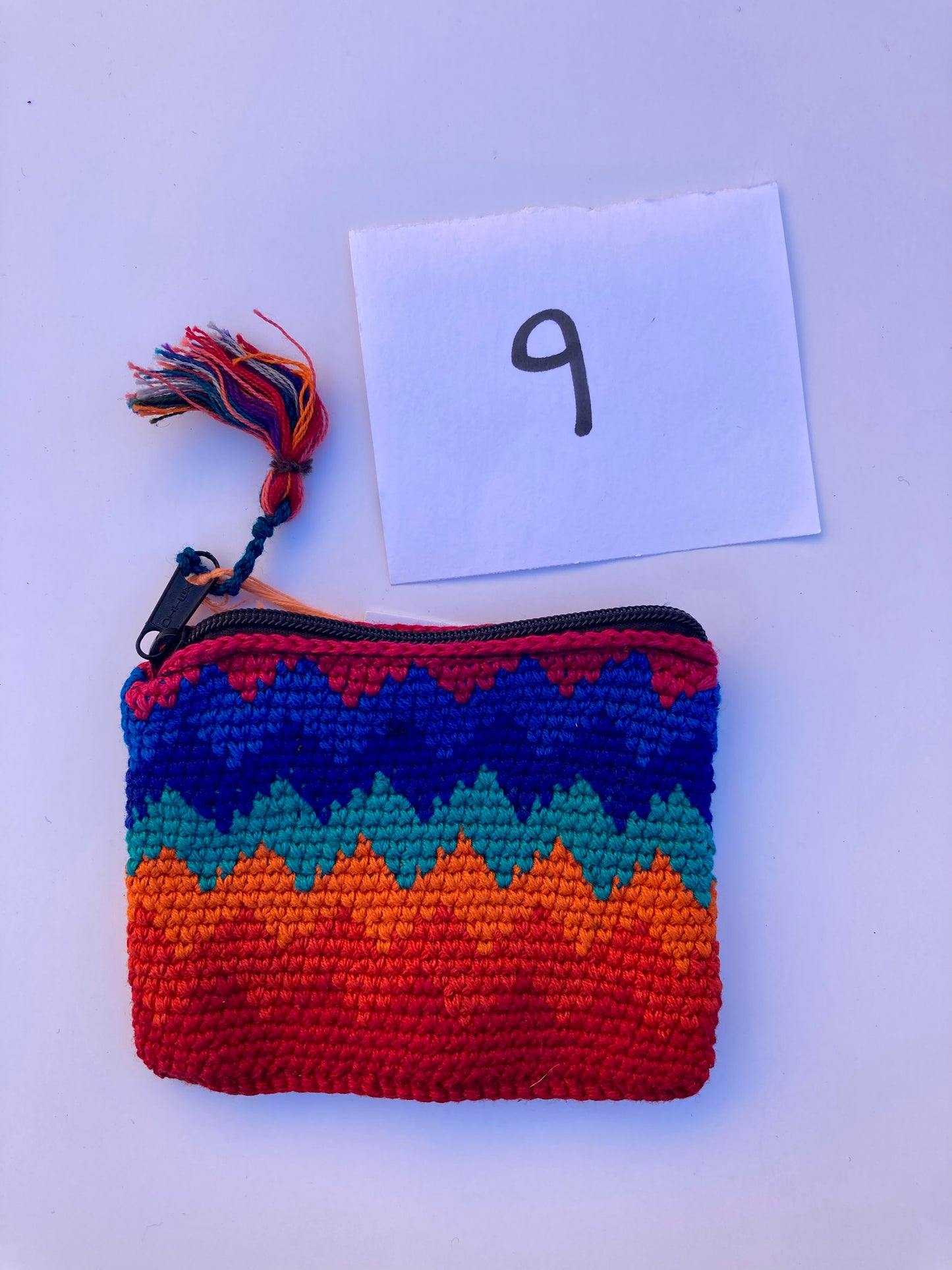 Crochet Multicolor Coin Purse with Tassel - Guatemala