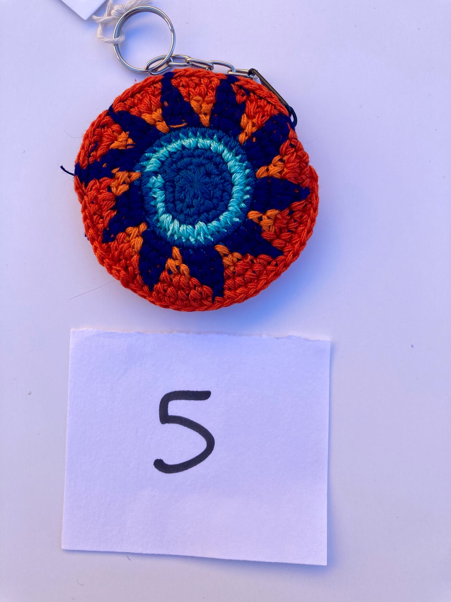 Earbud Round Crochet Coin Purse | Keychain - Guatemala