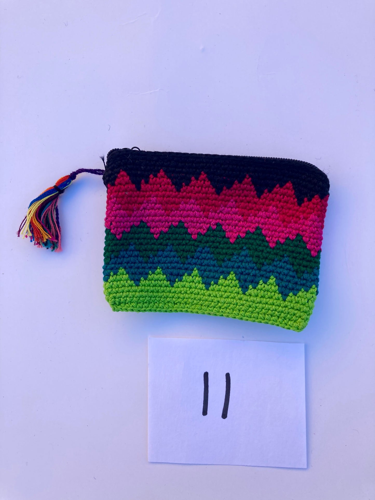 Crochet Multicolor Coin Purse with Tassel - Guatemala