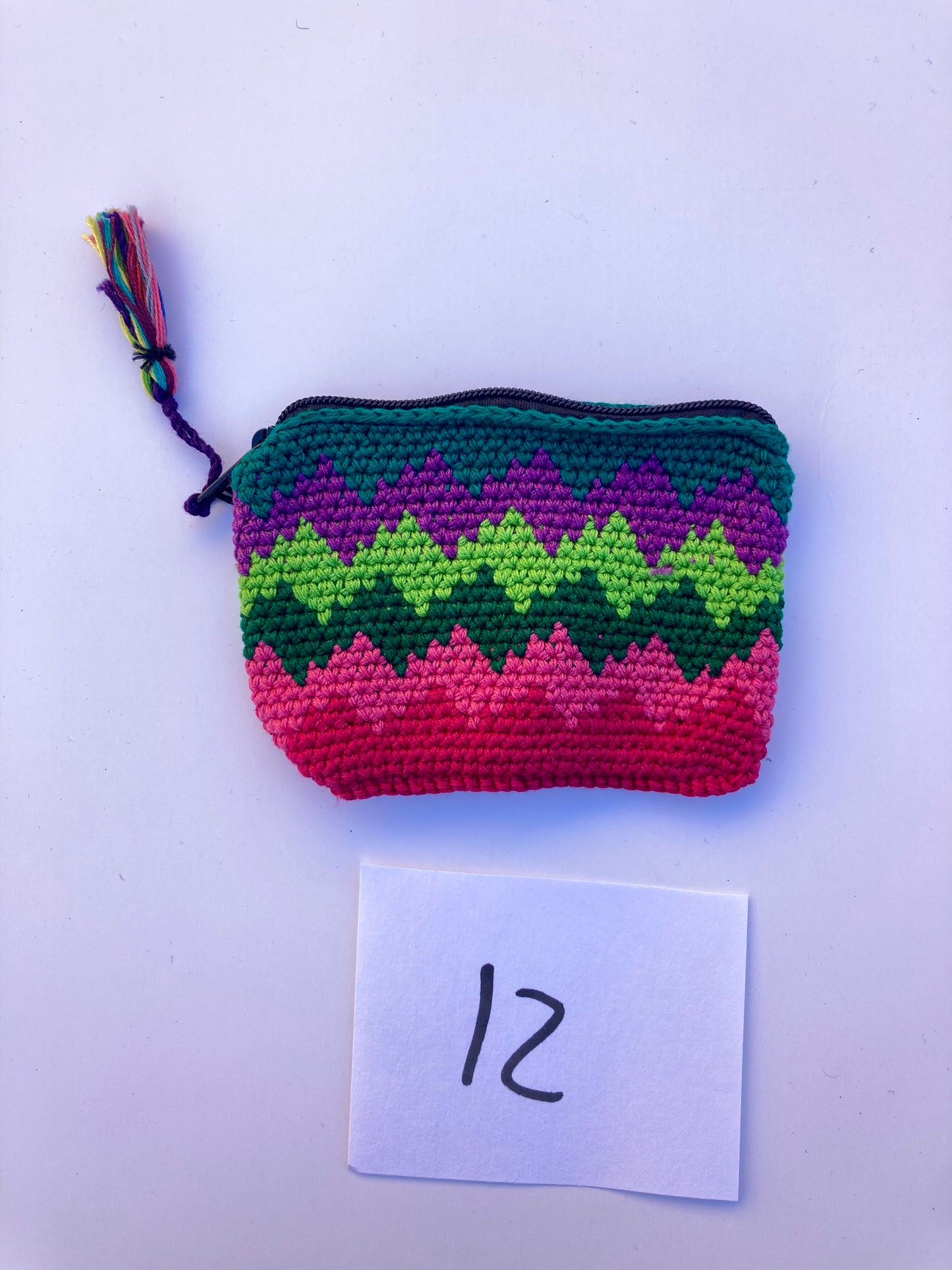 Crochet Multicolor Coin Purse with Tassel - Guatemala