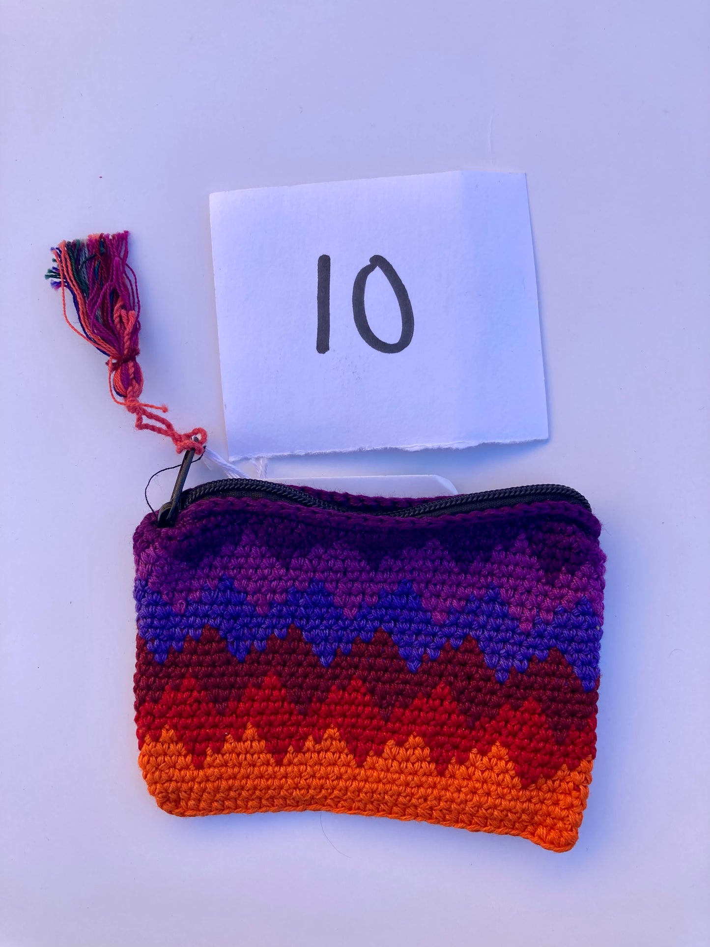 Crochet Multicolor Coin Purse with Tassel - Guatemala