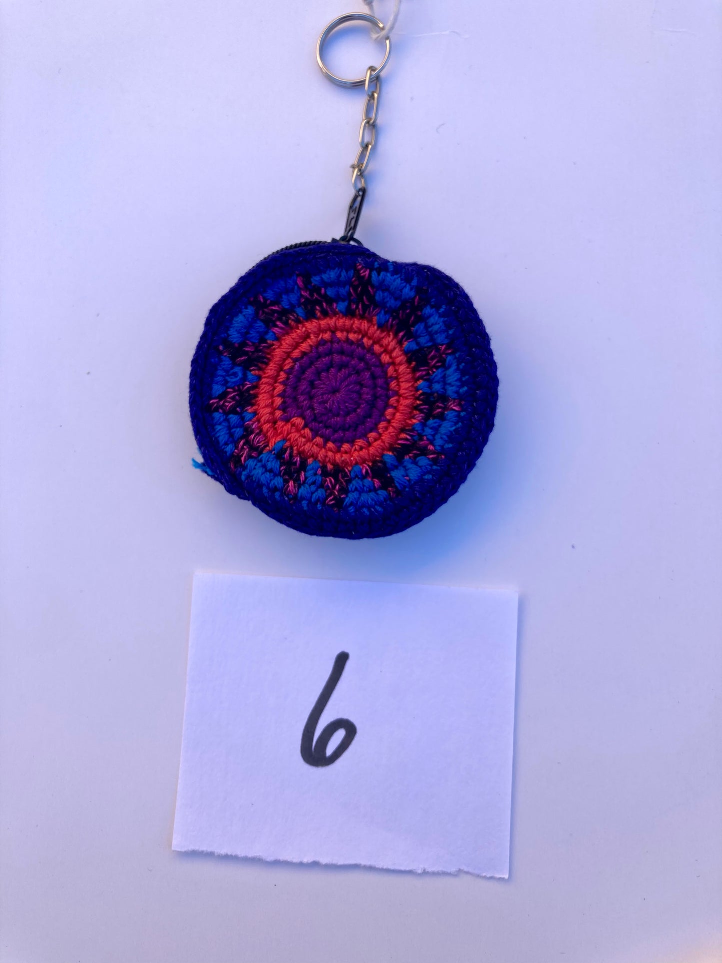 Earbud Round Crochet Coin Purse | Keychain - Guatemala