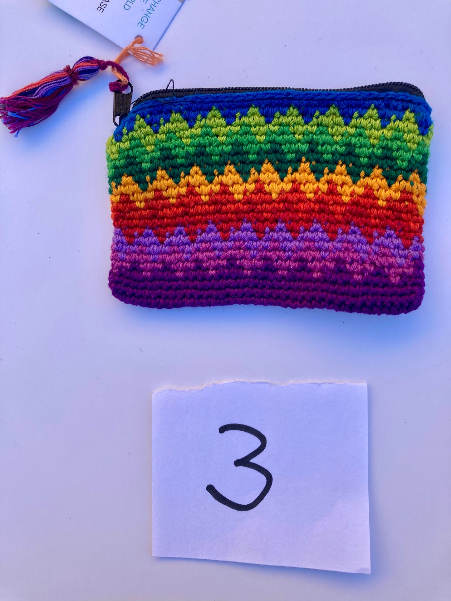 Crochet Multicolor Coin Purse with Tassel - Guatemala