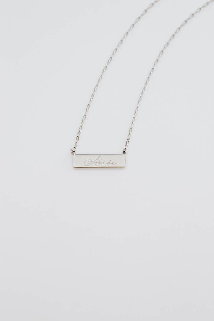 Silver Freedom & Abide Necklace - Made by Survivors