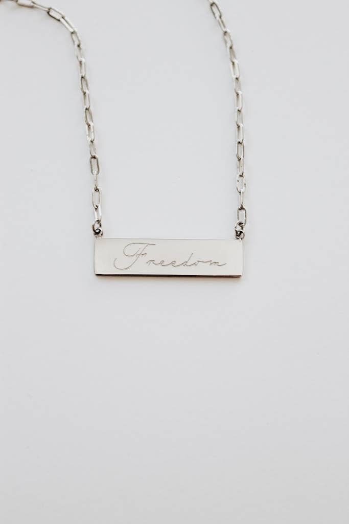 Silver Freedom & Abide Necklace - Made by Survivors