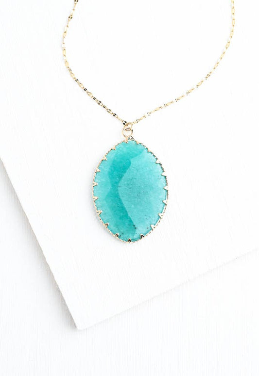 Radiant Light Crystal Necklace in Aqua