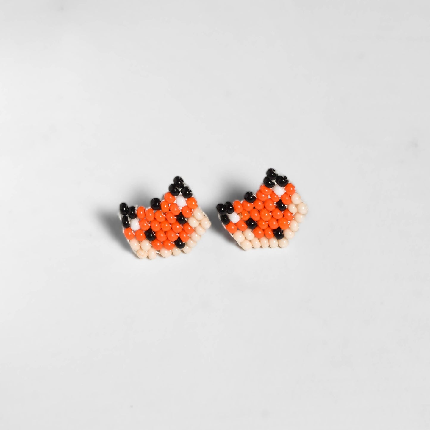 Safari Seed Bead Animal Earrings - Mexico: Fox