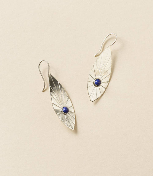 Bairavi Full Moon Drop Earrings - Silver